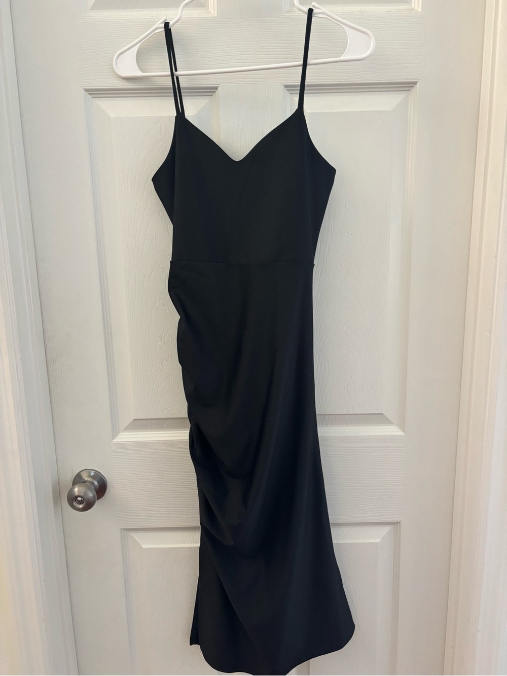 Black Spaghetti-Strap Slip Dress